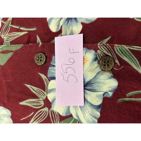 Island Traders Hawaiian Short Sleeve Button-Up Shirt L Red Floral Print - Picture 8 of 9